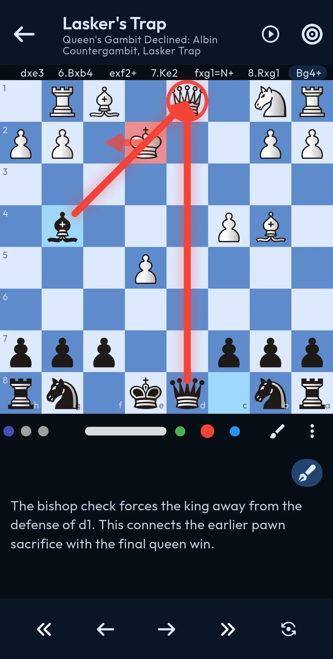 Écran d’entraînement ChessFlow